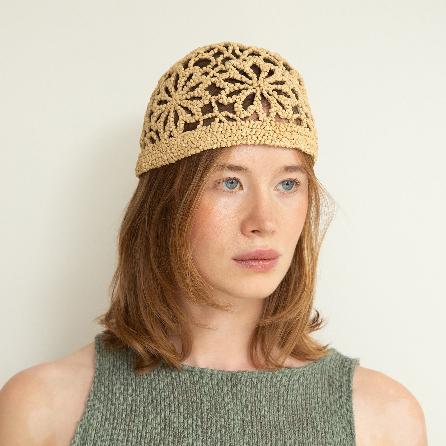Raffia Flower Cap - All colours