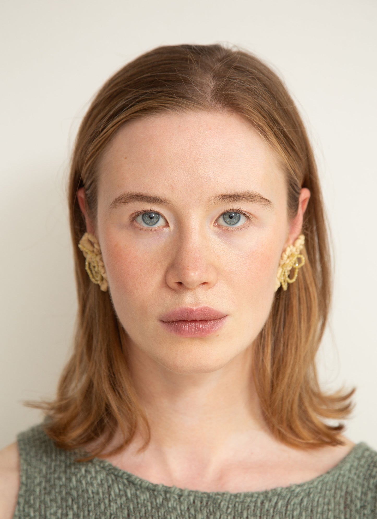 Four Petal Raffia Earrings