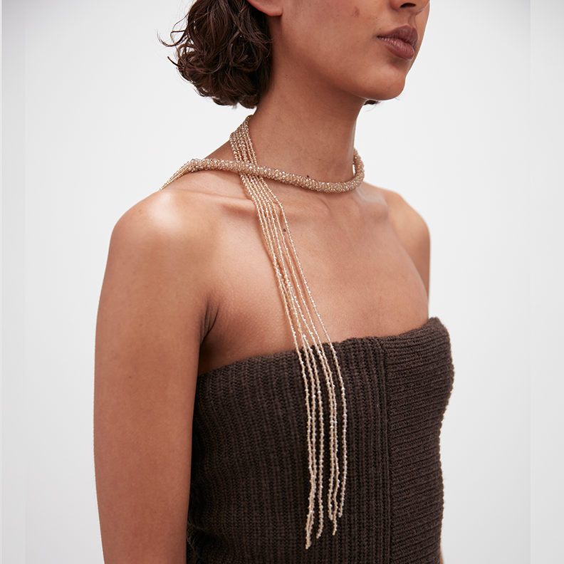 Beaded Skinny Scarf