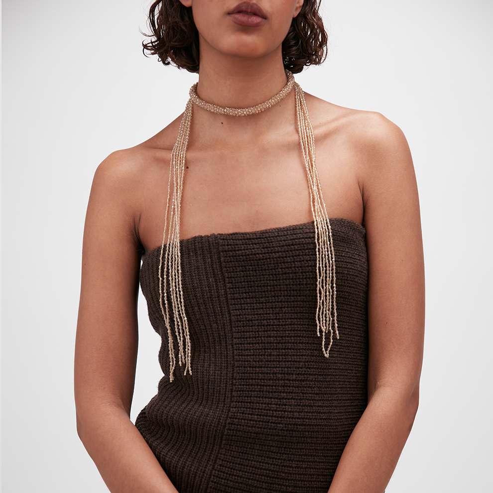 Beaded Skinny Scarf