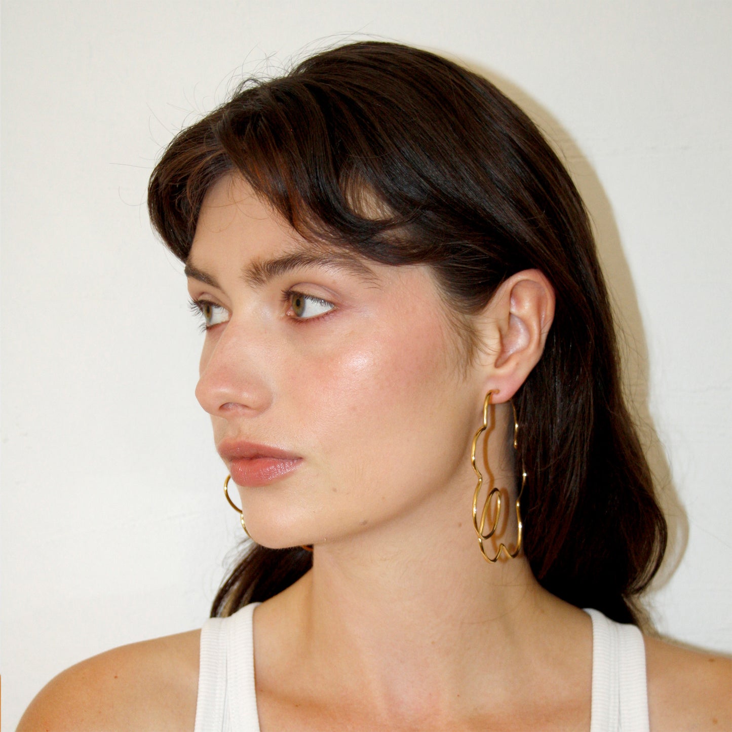 Golden Flower Hoops