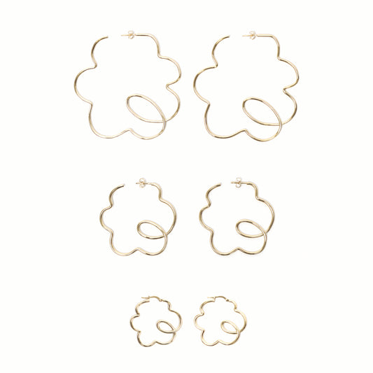 Golden Flower Hoops
