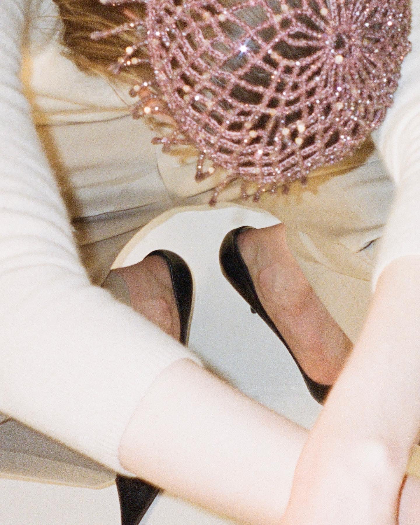 Bathing Cap Dusty Pink Fringes