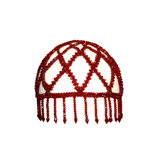Bathing Cap Burgundy Fringes