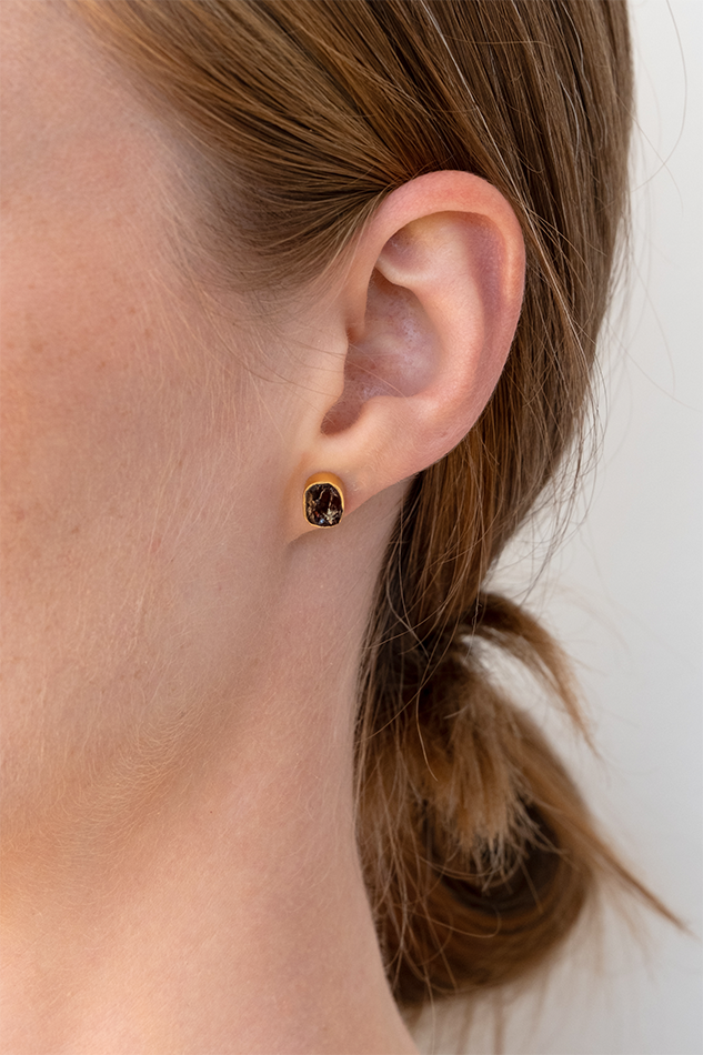 Rough Stone Studs Gold