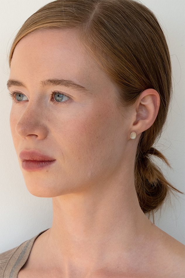 Rough Stone Studs Silver