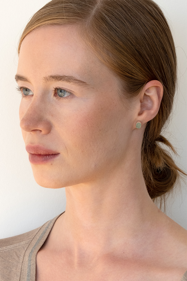 Rough Stone Studs Silver