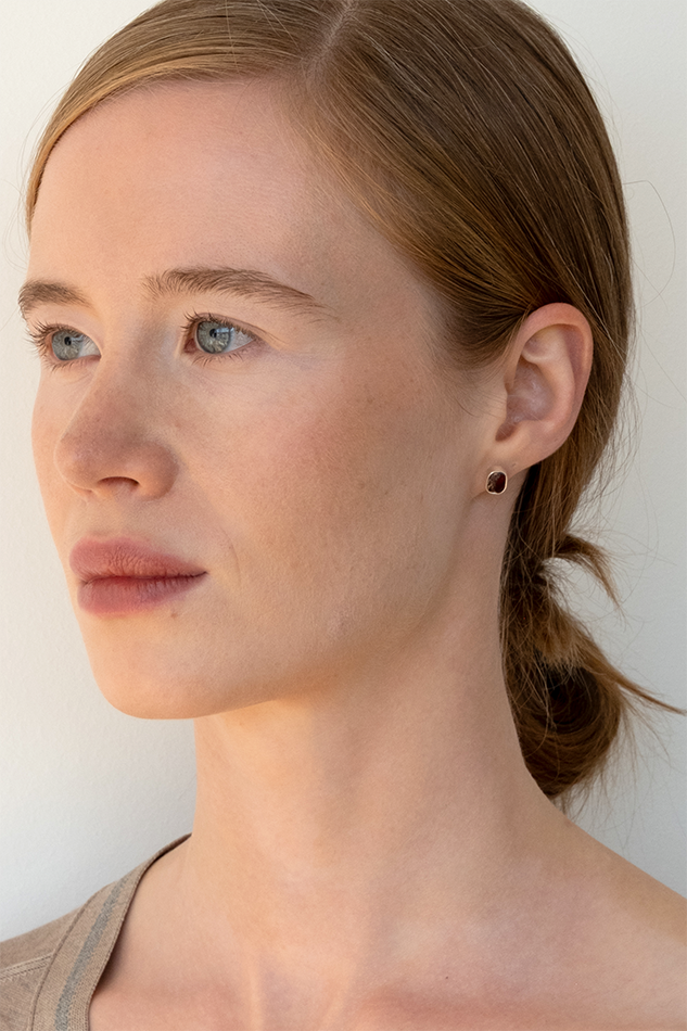 Rough Stone Studs Silver