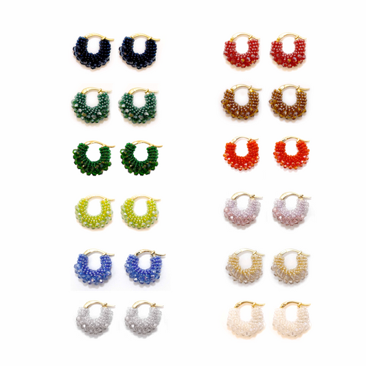 Mini Beaded Hoops - All Colours