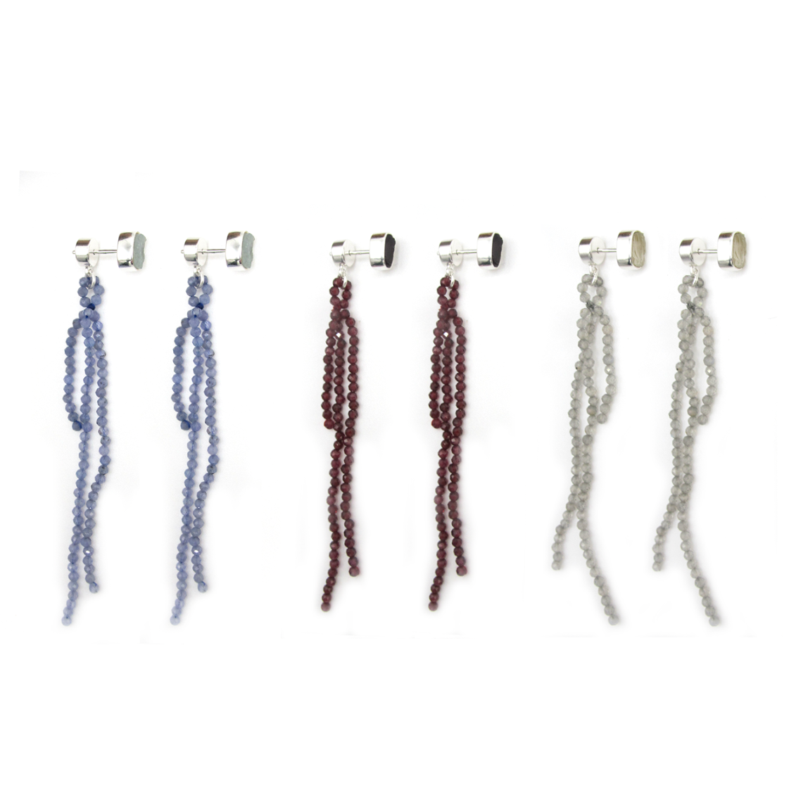 Fringed Studs Silver