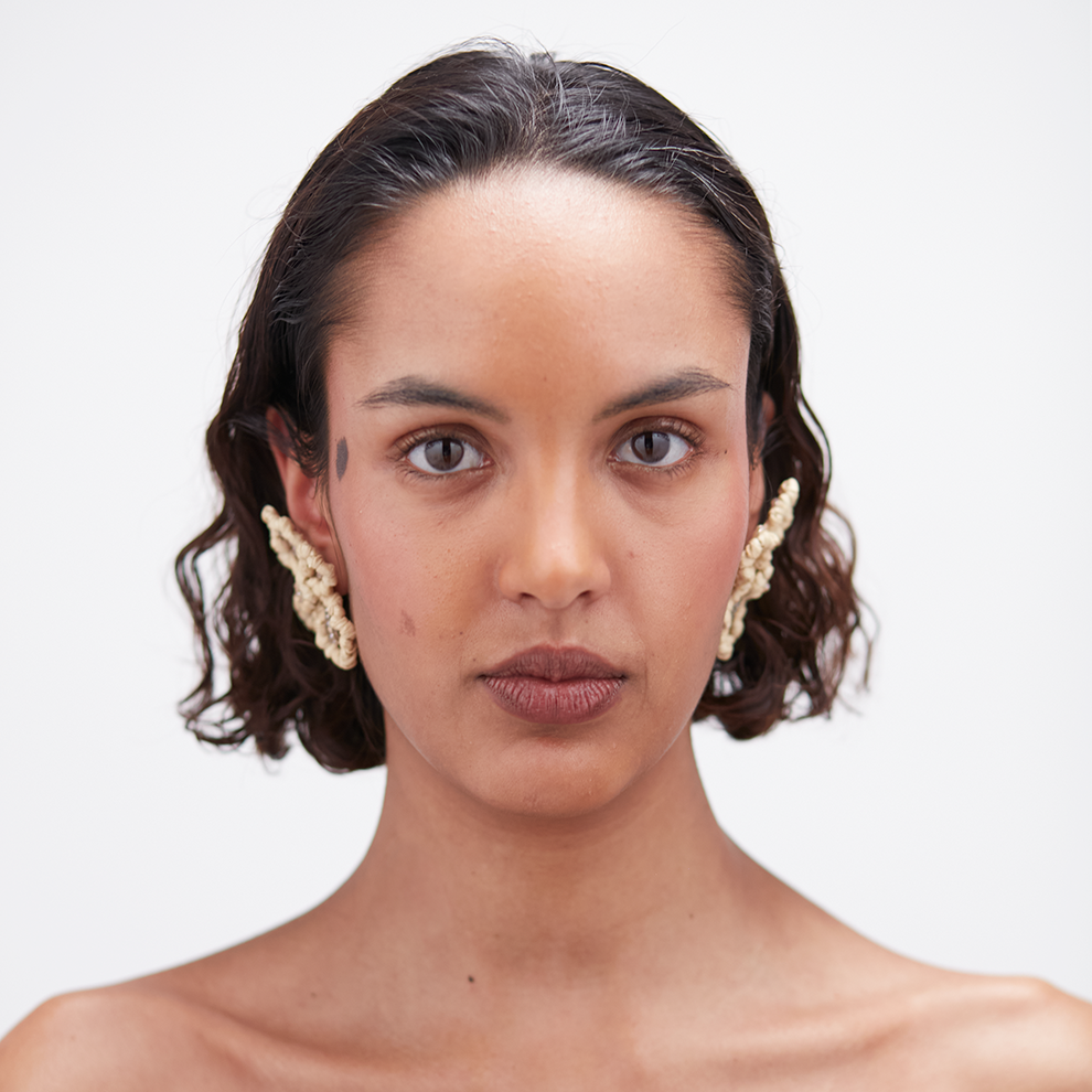 Four Petal Raffia Earrings