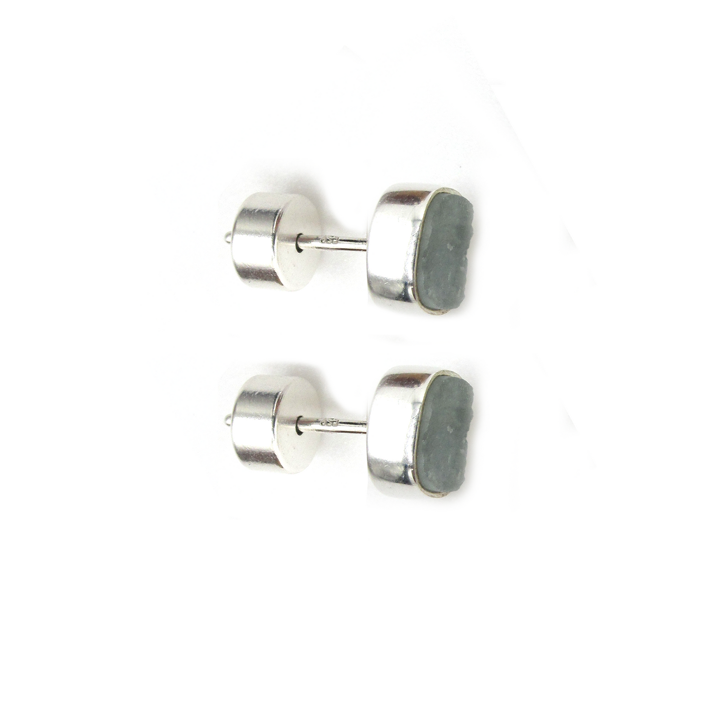 Rough Stone Studs Silver