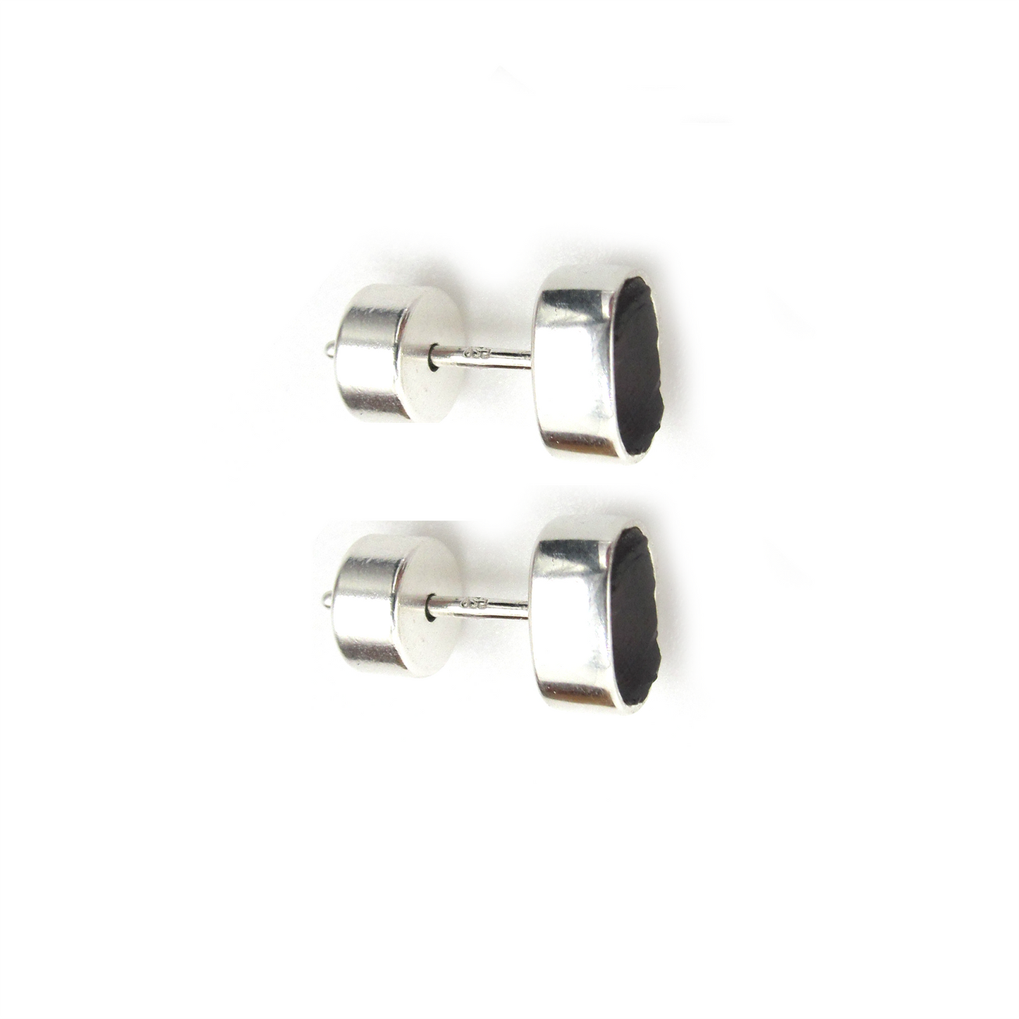 Rough Stone Studs Silver