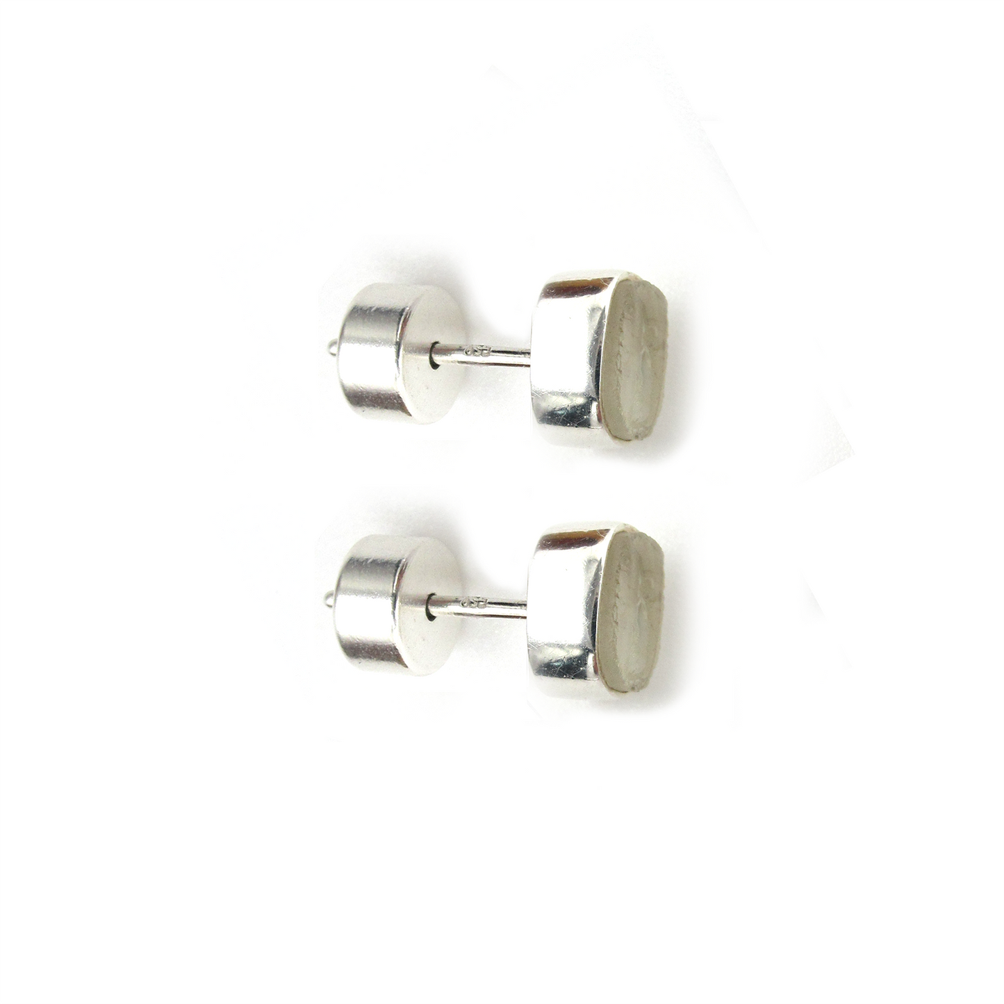 Rough Stone Studs Silver