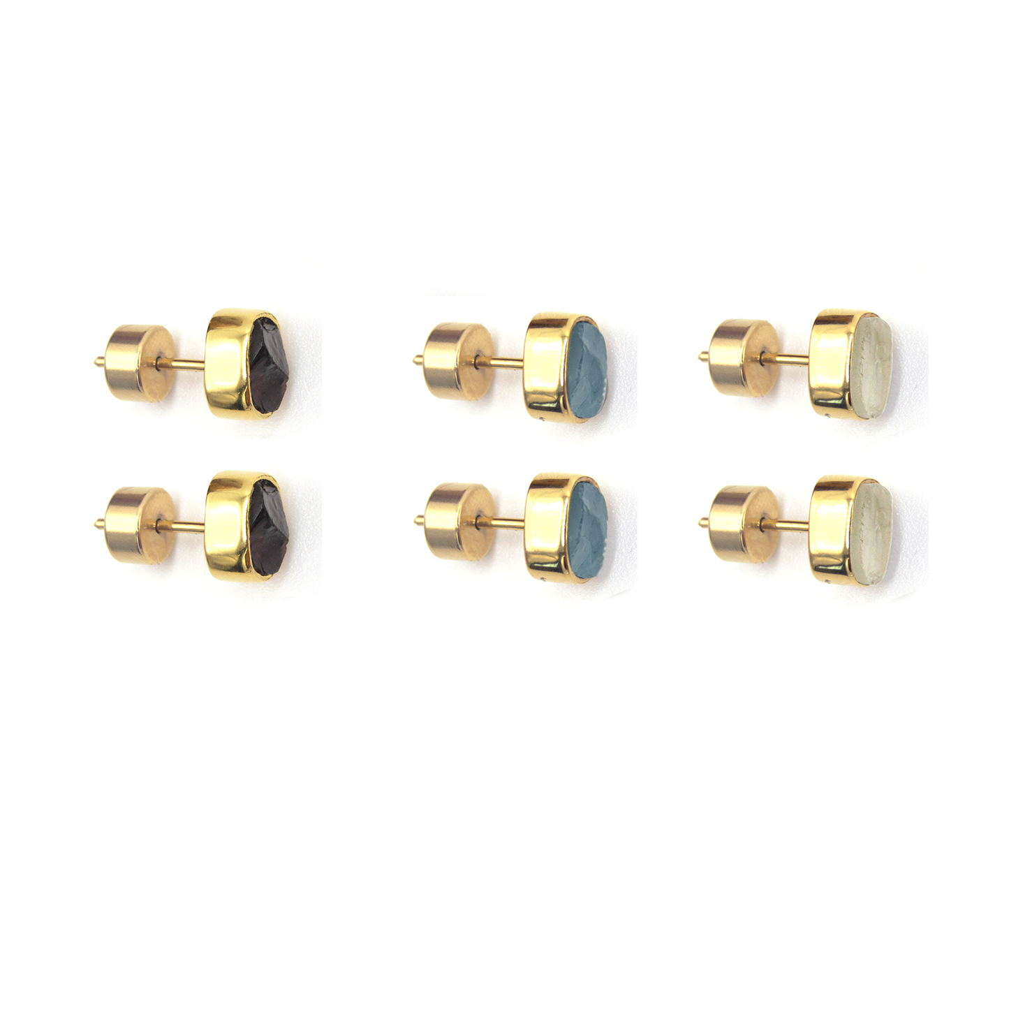 Rough Stone Studs Gold