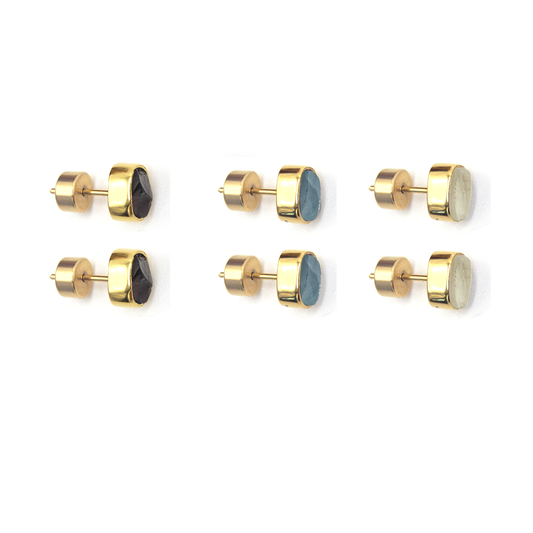 Rough Stone Studs Gold