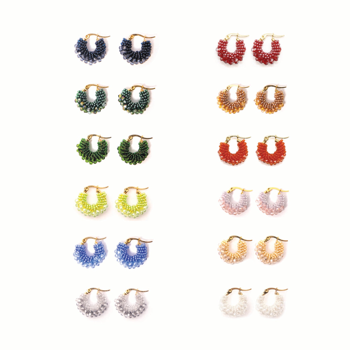 Mini Beaded Hoops - All Colours