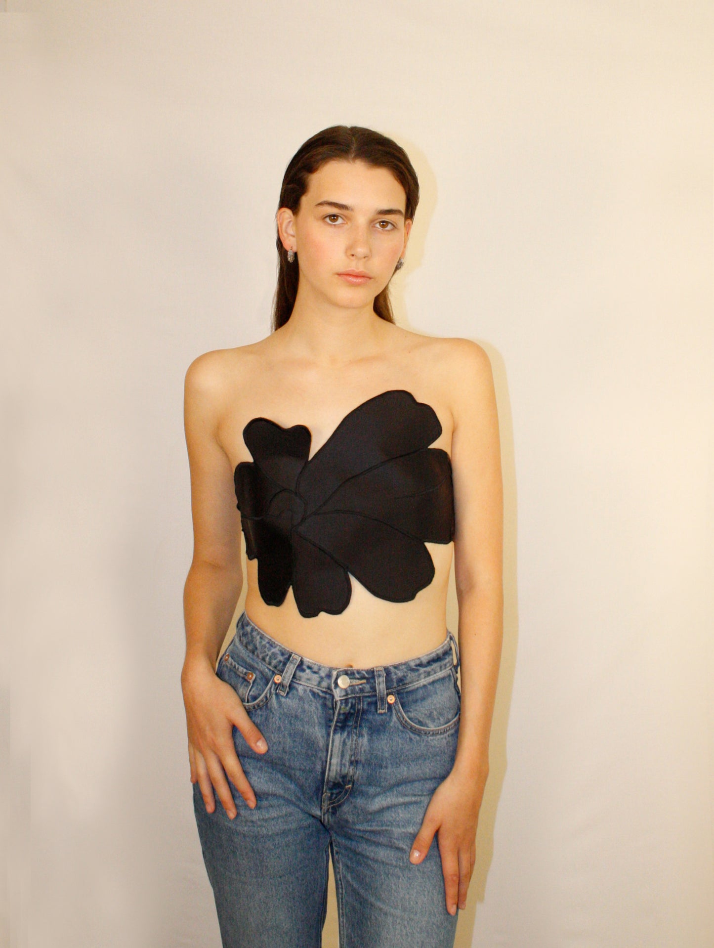 Flower Top- Black